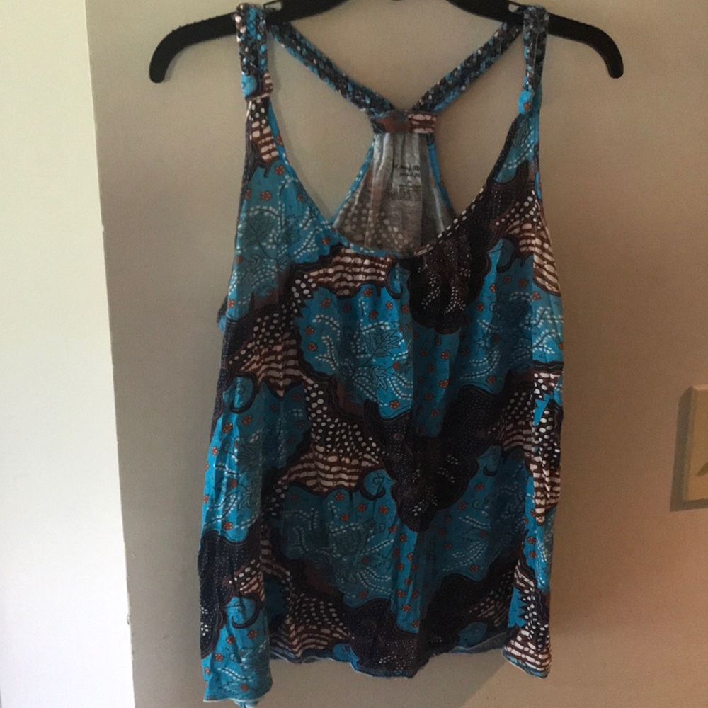 Blue paisley tank-XL